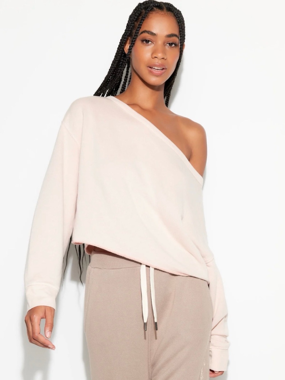 NWT Spiritual Gangster Pink Bella Off The Shoulder Sweatshirt Size Medium